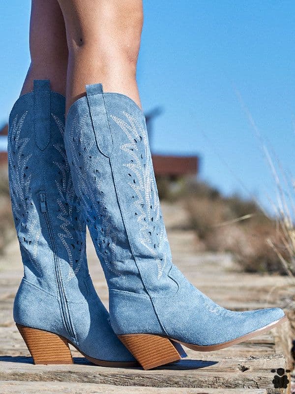 Botas cowboy mujer azul