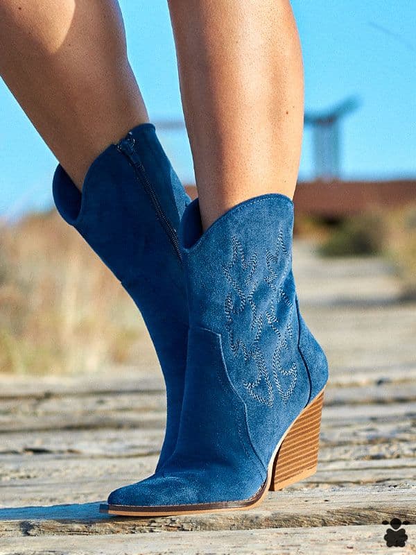 Botines boho chic Gema azul