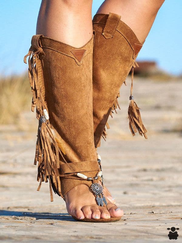 Botas sandalias atrapasueños camel