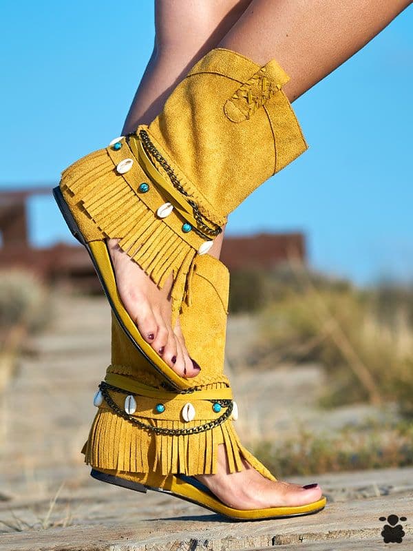 Sandalias Boho Frida mostaza