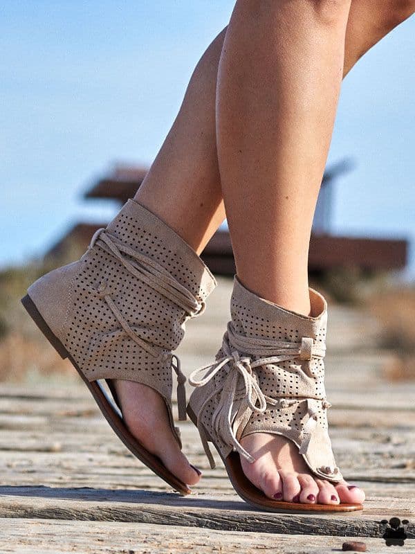 Sandalias boho chic Amería beige