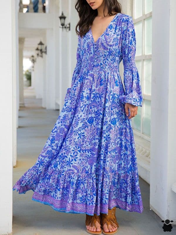 Vestido boho Venecia azul