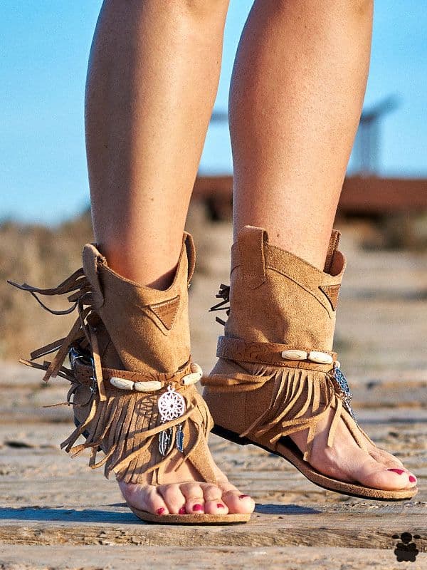 Sandalias boho atrapasueños camel