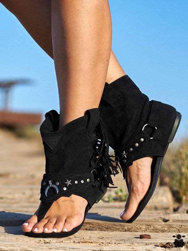 Sandalias boho Luna Estrella negro