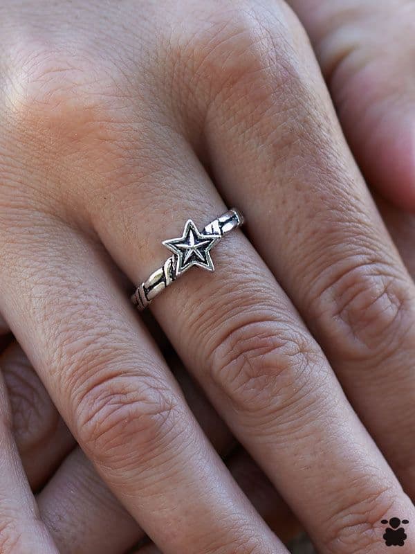 Anillo boho star plata