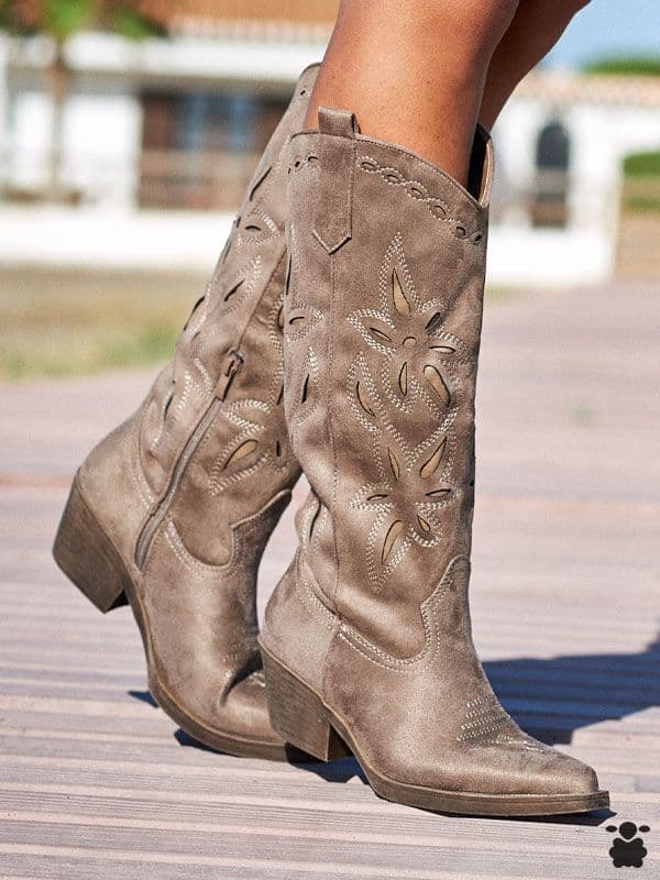 Botas altas cowboy Olvera taupe