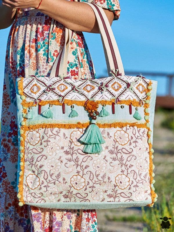 Bolso boho chic Xenia turquesa