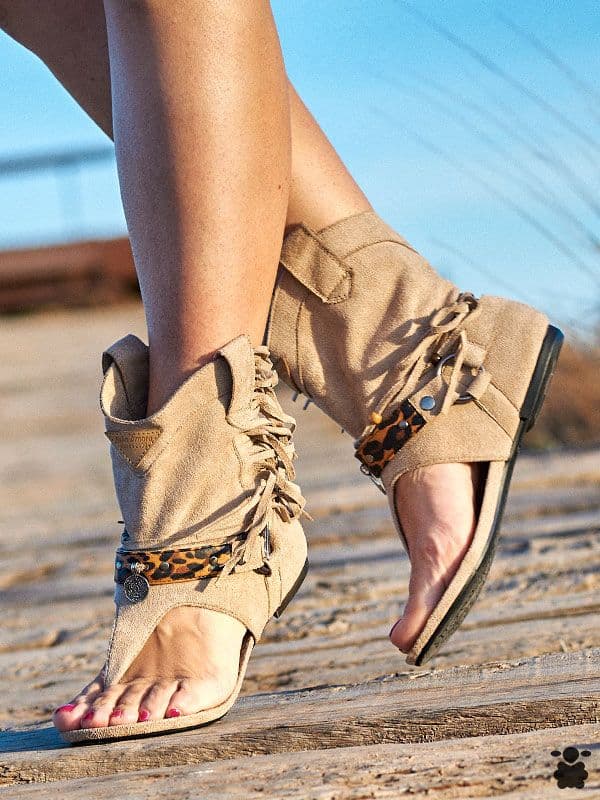Sandalias boho indias beige