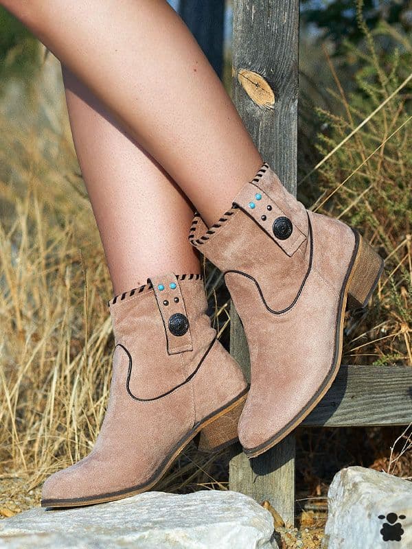 Botines camperos boho Camins Rosa